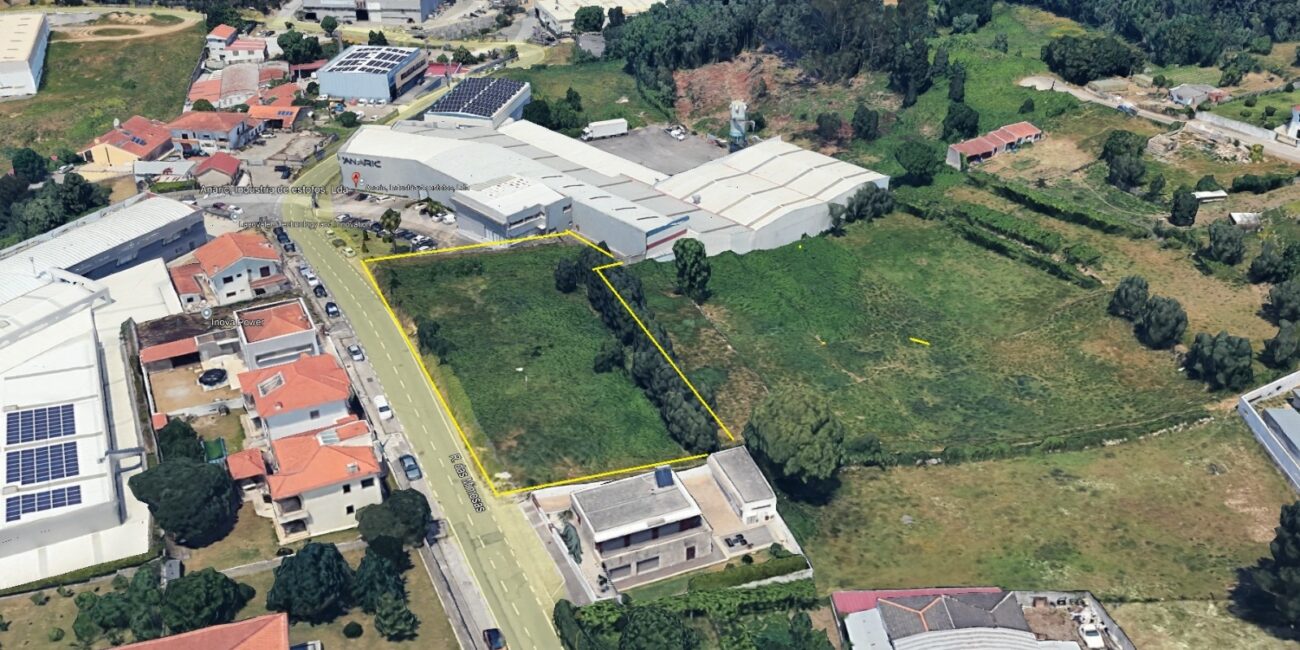 Terreno com PIP aprovado em São Pedro da Cova, Gondomar – Vista aérea