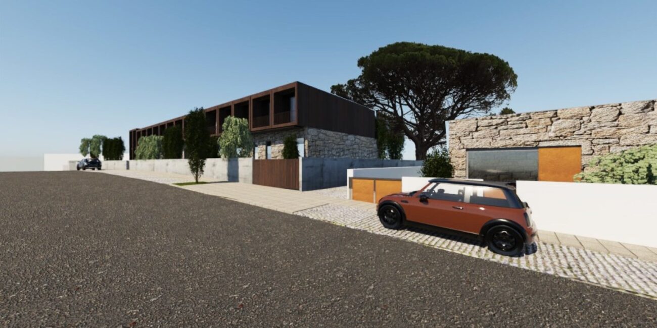 Terreno com PIP aprovado em São Pedro da Cova, Gondomar – Imagem 3D do projeto